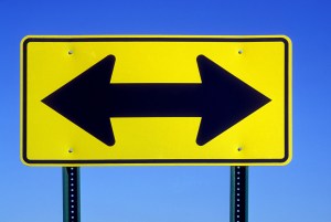 Double Arrow Road Sign