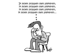 in het hoofd getrokken